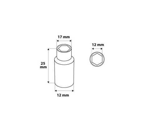 Nasadka sześciokątna 1/4", 12mm