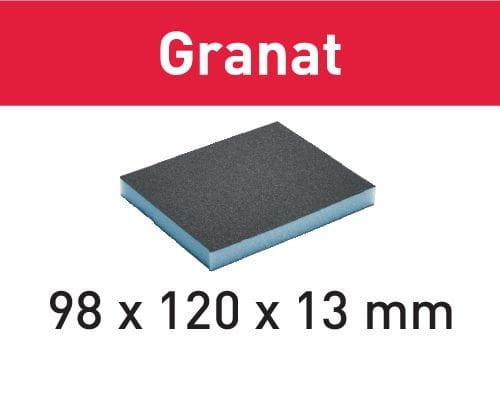 Gąbka szlifierska 98x120x13 120 GR/6 Granat