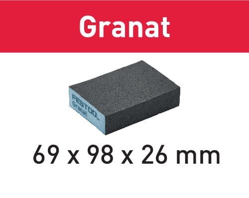 Gąbka szlifierska 69x98x26 220 GR/6 Granat