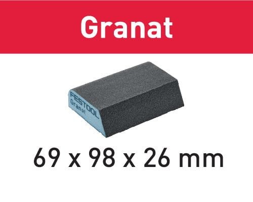 Gąbka szlifierska 69x98x26 120 CO GR/6 Granat