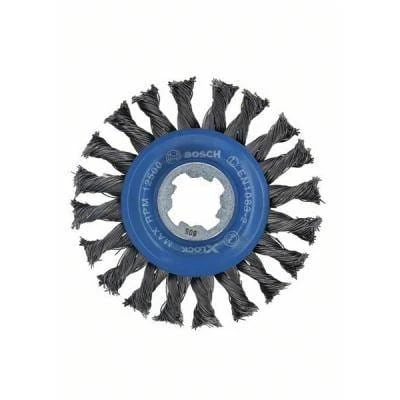 Szczotka tarczowa z drutu plecionego z systemem X-LOCK, 115 stalowa