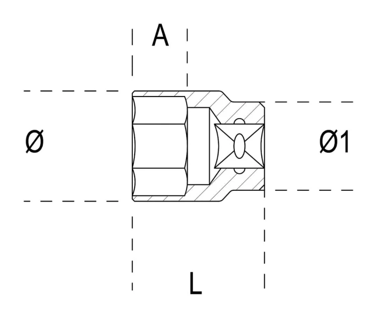 schemat NASADKA SZEŚCIOKĄTNA 3/8'' 18MM