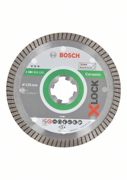 Diamentowa tarcza tnąca Best for Ceramic Extraclean Turbo z systemem X-LOCK, 125x22,23x1,4x7
