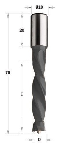 Wiertło HW NP D=11 I=43 L=70 S=10x20 RH